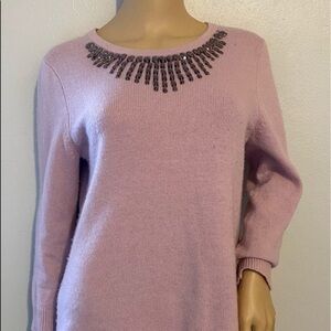 J-Crew pink sweater merino wool blend size M